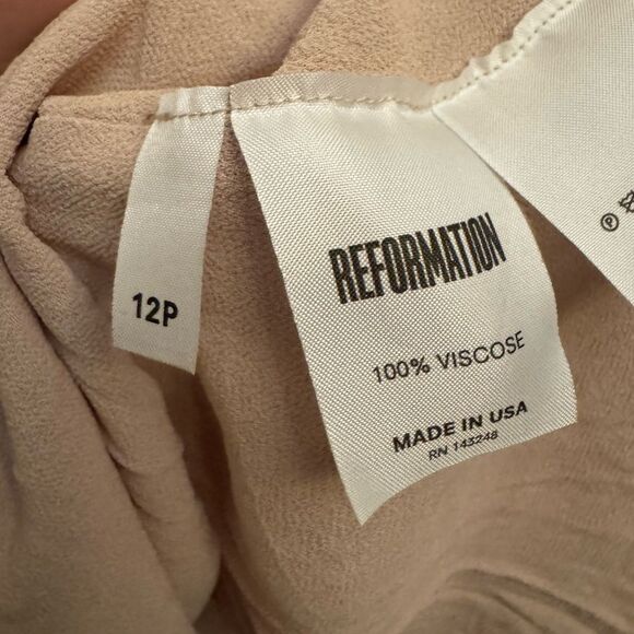 Reformation Size XSmall Long Sleeve Tie Bust Smocked Wilder Mini Dress - Picture 13 of 13